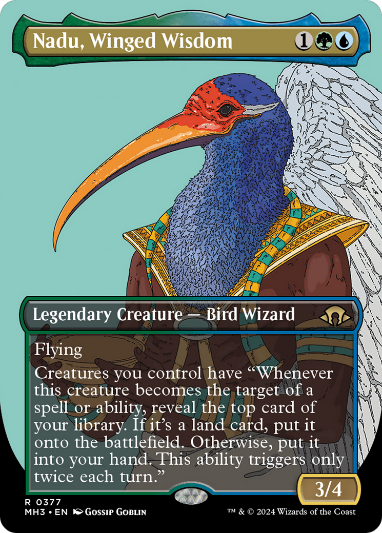 Nadu, Winged Wisdom (Borderless) [Modern Horizons 3] | Dumpster Cat Games