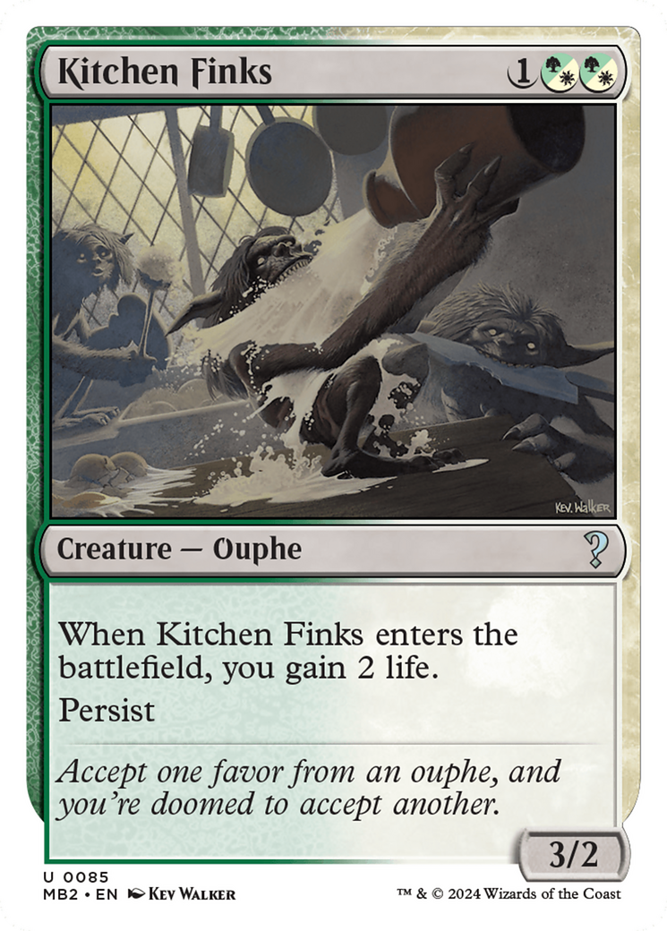 Kitchen Finks (White Border) [Mystery Booster 2] | Dumpster Cat Games