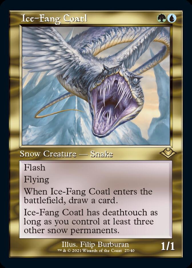 Ice-Fang Coatl (Retro Foil Etched) [Modern Horizons] | Dumpster Cat Games