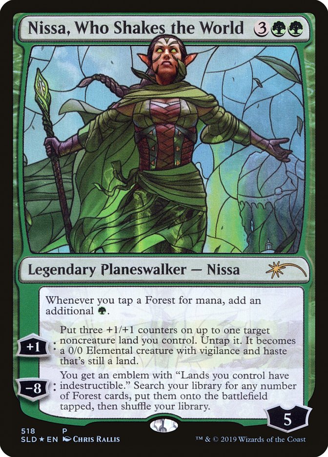 Nissa, Who Shakes the World (Stained Glass) [Secret Lair Drop Promos] | Dumpster Cat Games