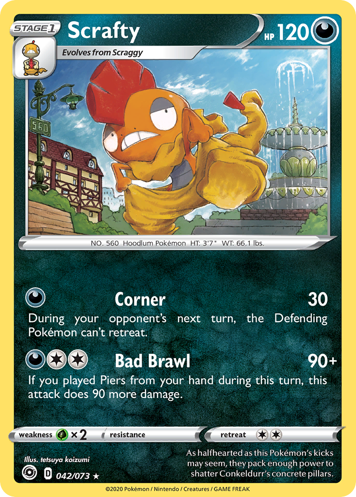 Scrafty (042/073) [Sword & Shield: Champion's Path] | Dumpster Cat Games