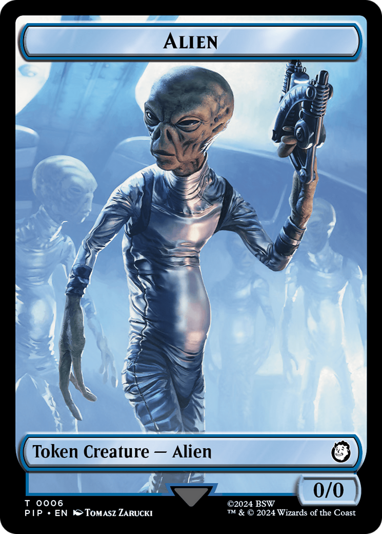 Alien // Clue Double-Sided Token [Fallout Tokens] | Dumpster Cat Games