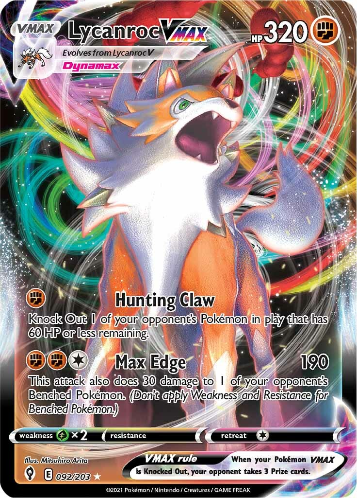 Lycanroc VMAX (092/203) [Sword & Shield: Evolving Skies] | Dumpster Cat Games