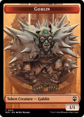 Tarmogoyf (Ripple Foil) // Goblin Double-Sided Token [Modern Horizons 3 Commander Tokens] | Dumpster Cat Games