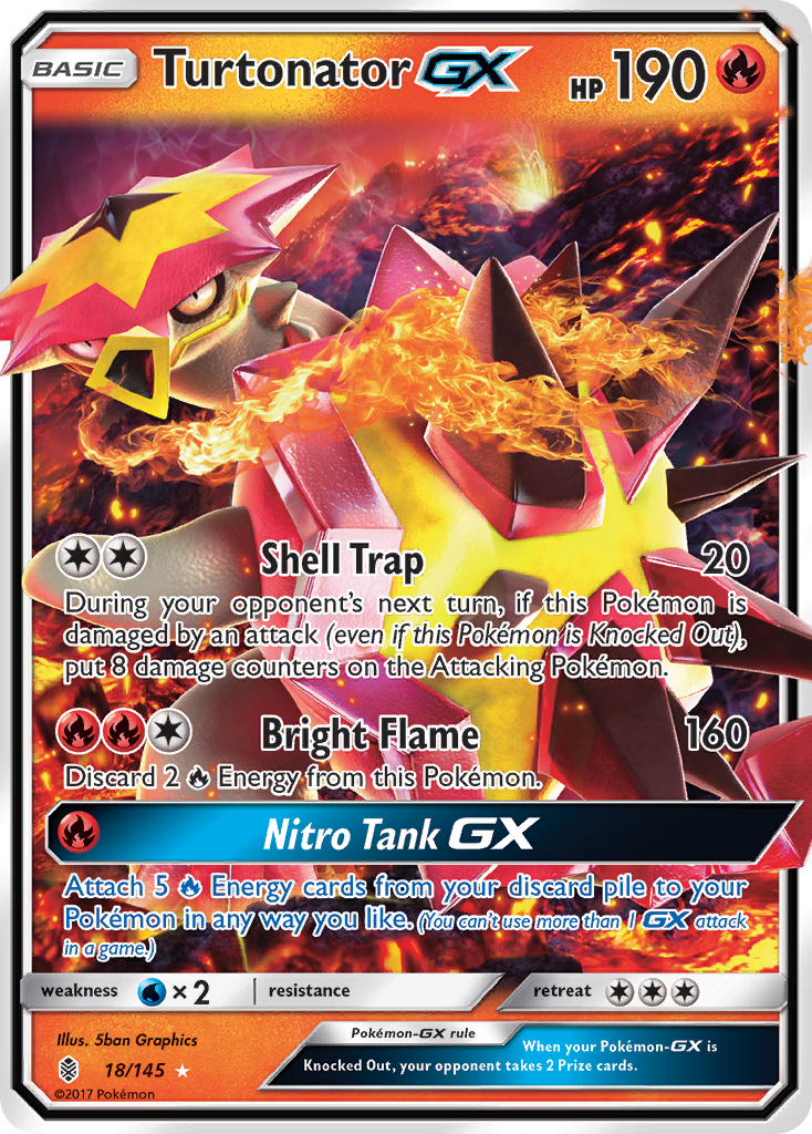 Turtonator GX (18/145) [Sun & Moon: Guardians Rising] | Dumpster Cat Games