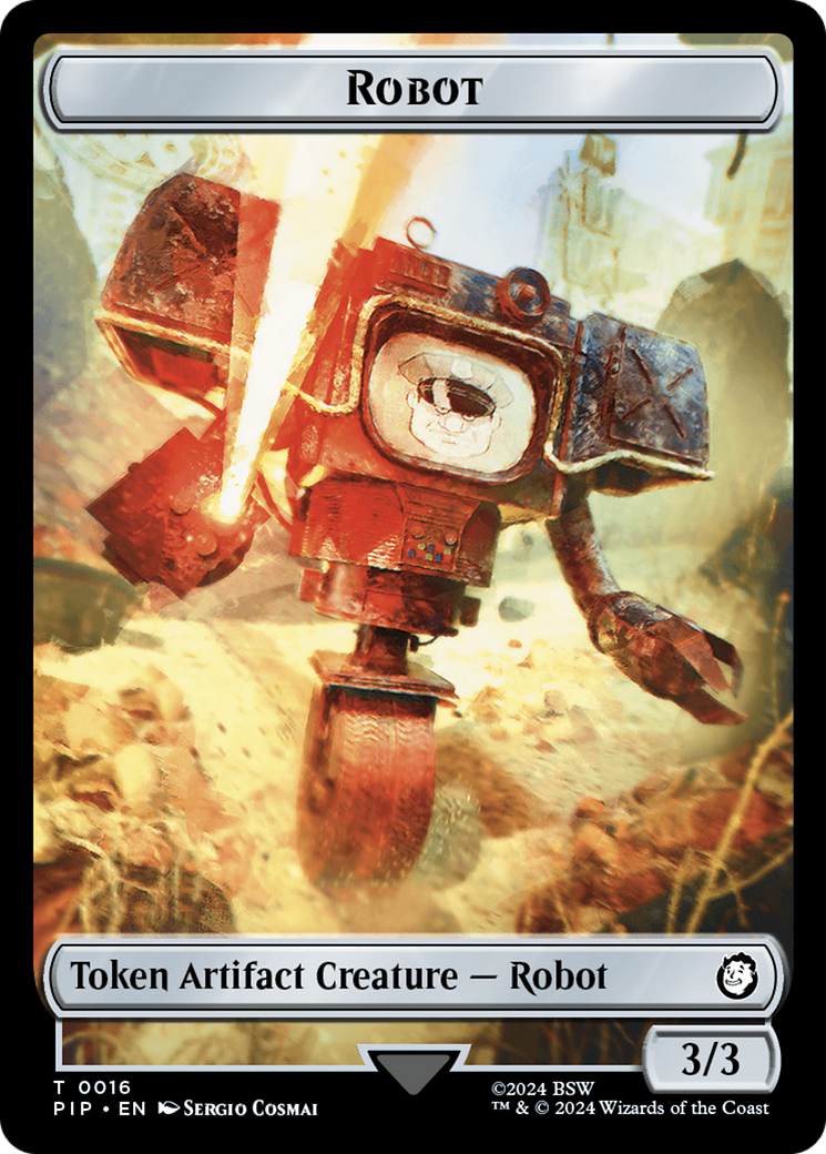 Radiation // Robot Double-Sided Token [Fallout Tokens] | Dumpster Cat Games