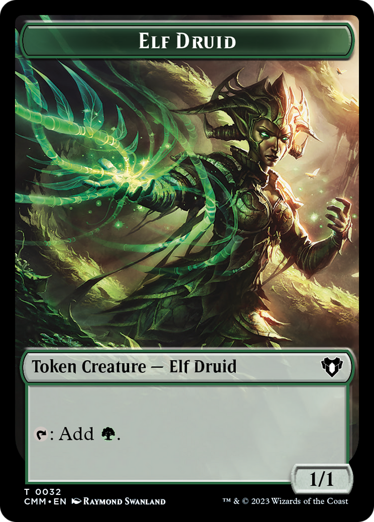 Elf Druid Token [Commander Masters Tokens] | Dumpster Cat Games