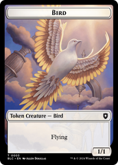 Storm Crow // Bird (003) Double-Sided Token [Bloomburrow Commander Tokens] | Dumpster Cat Games