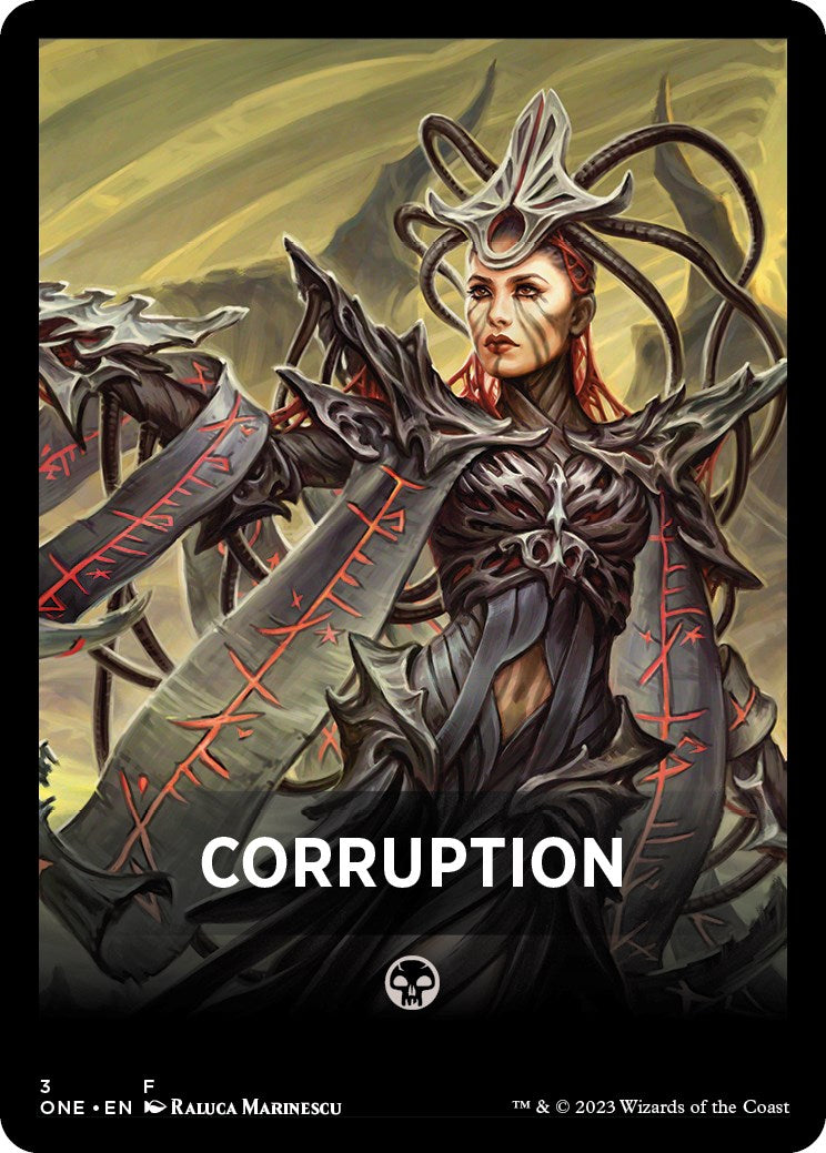 Corruption Theme Card [Phyrexia: All Will Be One Tokens] | Dumpster Cat Games