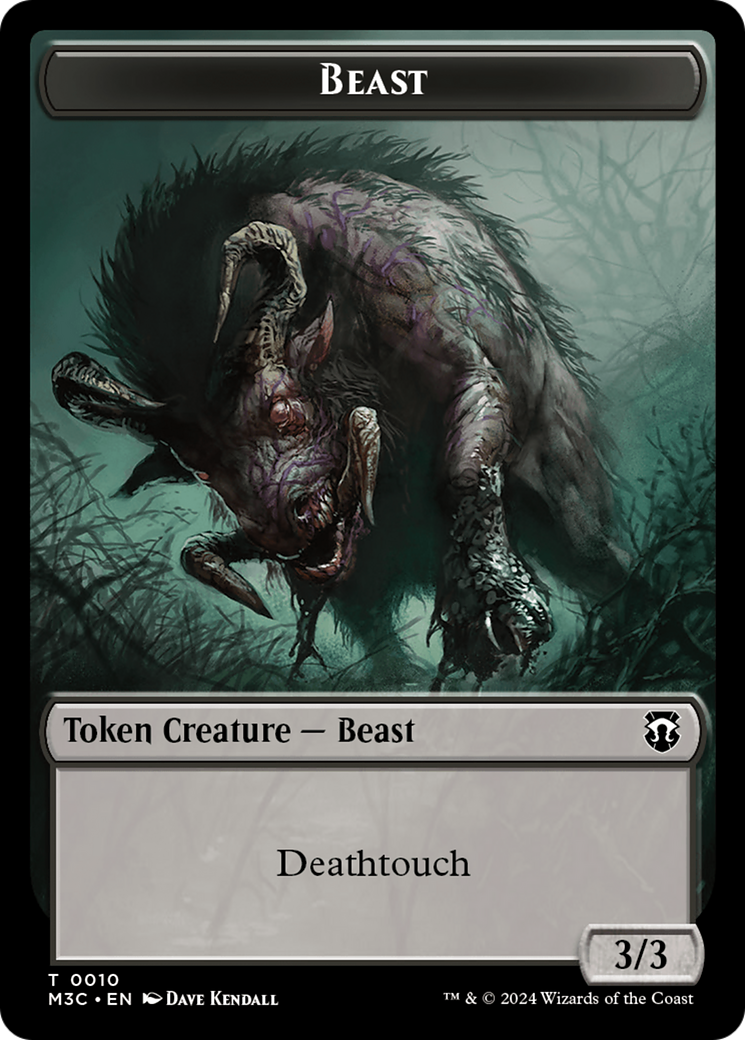 Beast (0010) // Shapeshifter (0008) Double-Sided Token [Modern Horizons 3 Commander Tokens] | Dumpster Cat Games