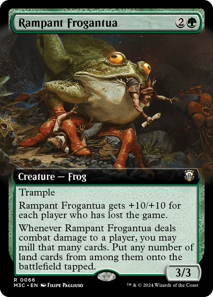 Rampant Frogantua (Extended Art) (Ripple Foil) [Modern Horizons 3 Commander] | Dumpster Cat Games