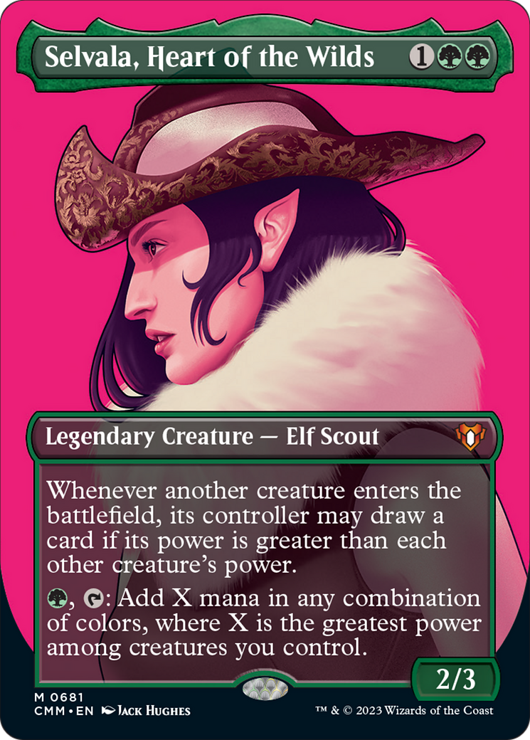 Selvala, Heart of the Wilds (Borderless Profile) [Commander Masters] | Dumpster Cat Games