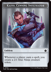 Emblem - Kaito, Cunning Infiltrator // Ninja Doubled-Sided Token [Foundations Tokens] | Dumpster Cat Games