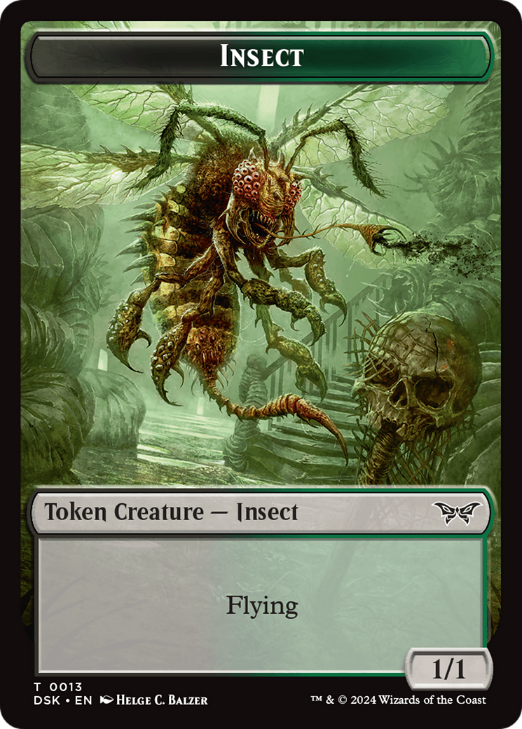 Insect (0013) // Manifest Double-Sided Token [Duskmourn: House of Horror Tokens] | Dumpster Cat Games