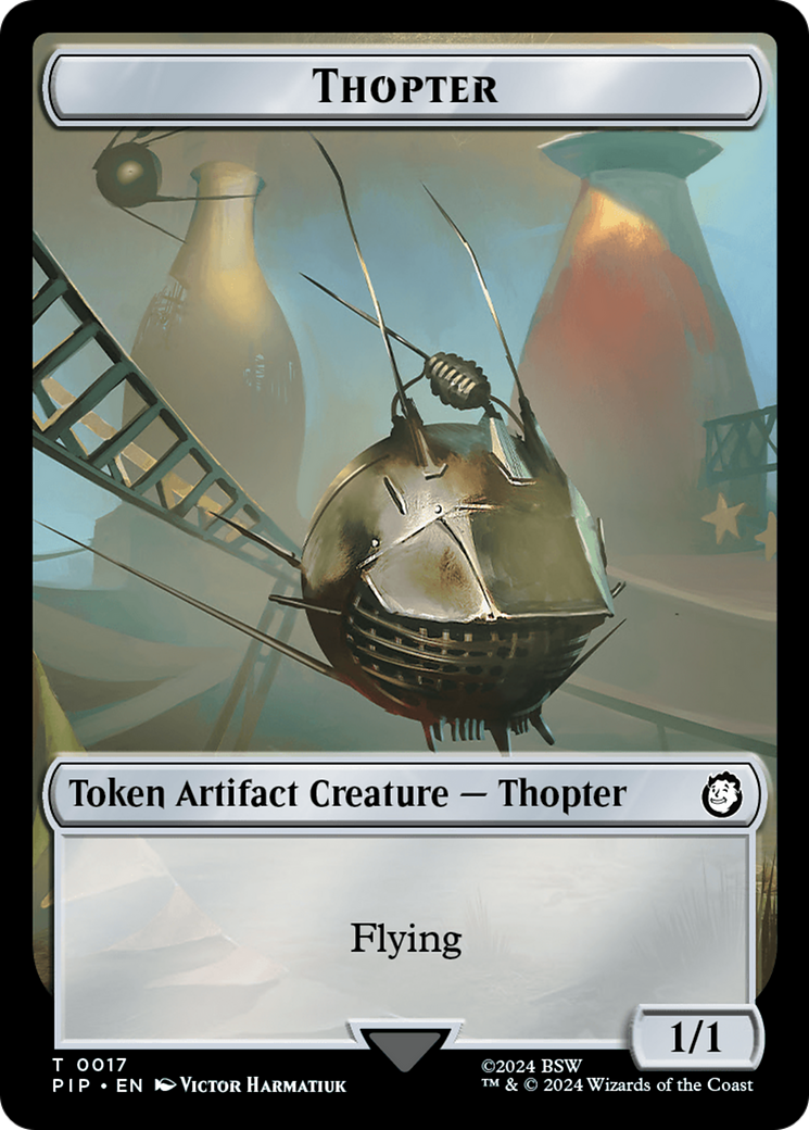 Radiation // Thopter Double-Sided Token [Fallout Tokens] | Dumpster Cat Games