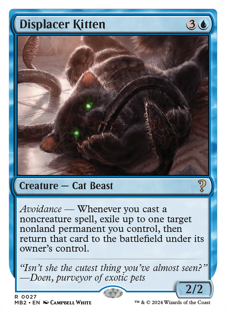 Displacer Kitten (White Border) [Mystery Booster 2] | Dumpster Cat Games