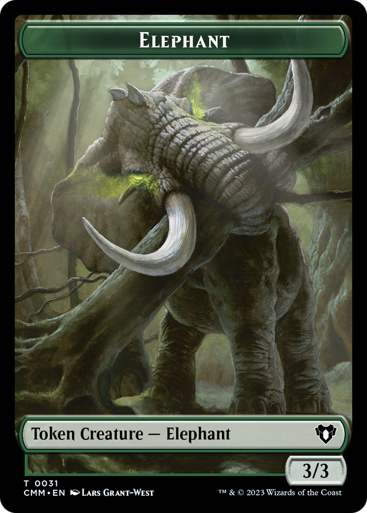 Soldier // Elephant Double-Sided Token [Commander Masters Tokens] | Dumpster Cat Games