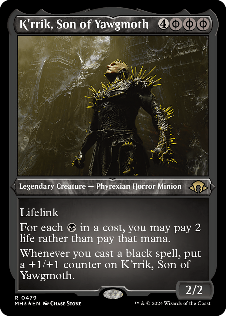 K'rrik, Son of Yawgmoth (Foil Etched) [Modern Horizons 3] | Dumpster Cat Games