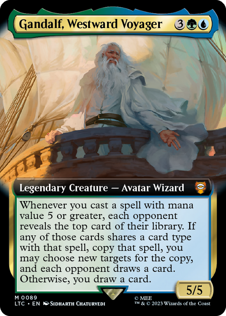 Gandalf, Westward Voyager (Extended Art) [The Lord of the Rings: Tales of Middle-Earth Commander] | Dumpster Cat Games