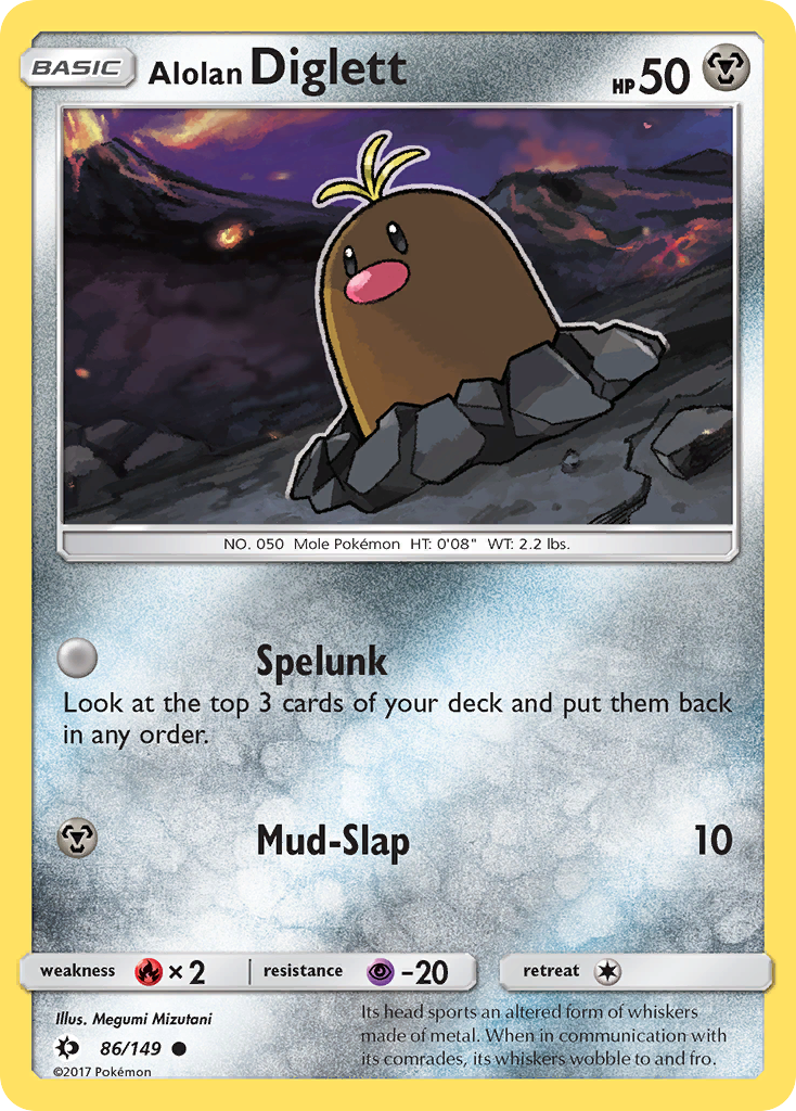 Alolan Diglett (86/149) [Sun & Moon: Base Set] | Dumpster Cat Games