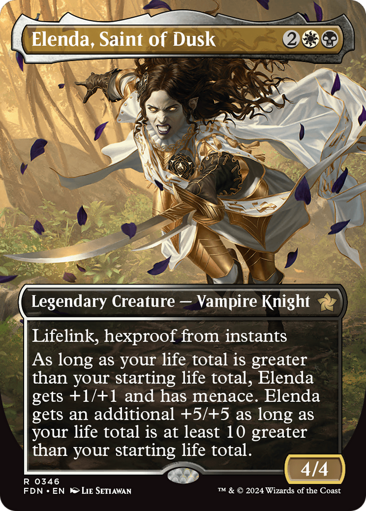 Elenda, Saint of Dusk (Borderless) [Foundations] | Dumpster Cat Games