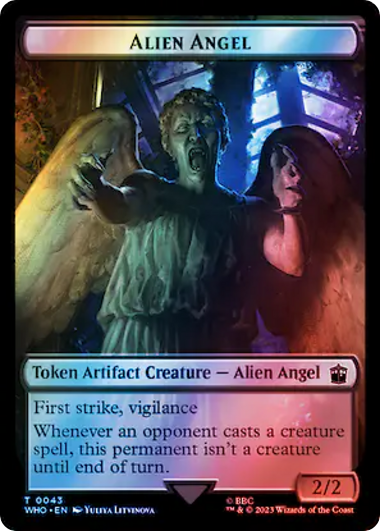 Alien Angel // Food (0057) Double-Sided Token (Surge Foil) [Doctor Who Tokens] | Dumpster Cat Games