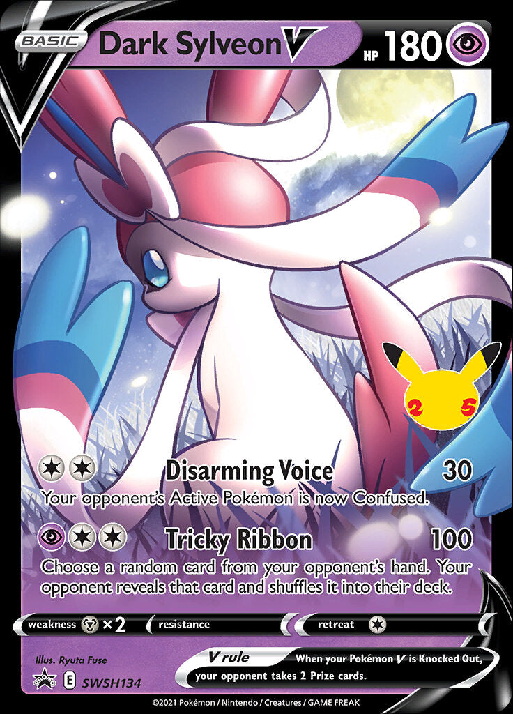 Dark Sylveon V (SWSH134) (Celebrations) [Sword & Shield: Black Star Promos] | Dumpster Cat Games