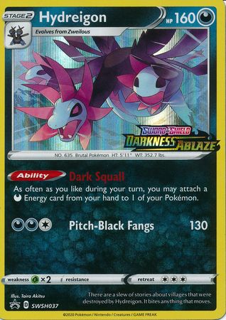 Hydreigon (SWSH037) (Prerelease Promo) [Sword & Shield: Black Star Promos] | Dumpster Cat Games