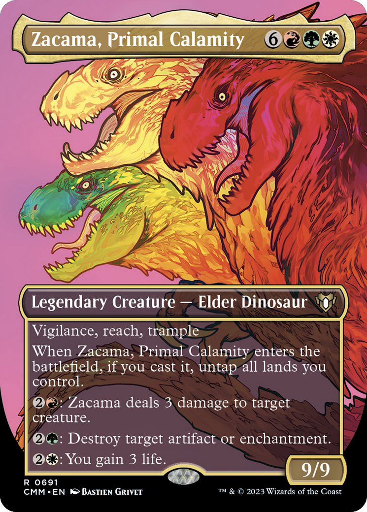 Zacama, Primal Calamity (Borderless Profile) [Commander Masters] | Dumpster Cat Games