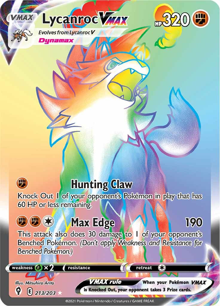 Lycanroc VMAX (213/203) [Sword & Shield: Evolving Skies] | Dumpster Cat Games