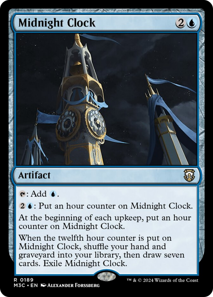 Midnight Clock (Ripple Foil) [Modern Horizons 3 Commander] | Dumpster Cat Games