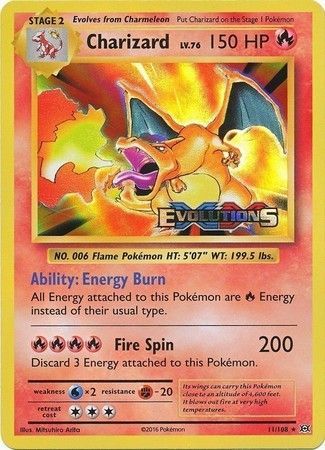 Charizard (11/108) (XY Evolutions Prerelease) [XY: Black Star Promos] | Dumpster Cat Games