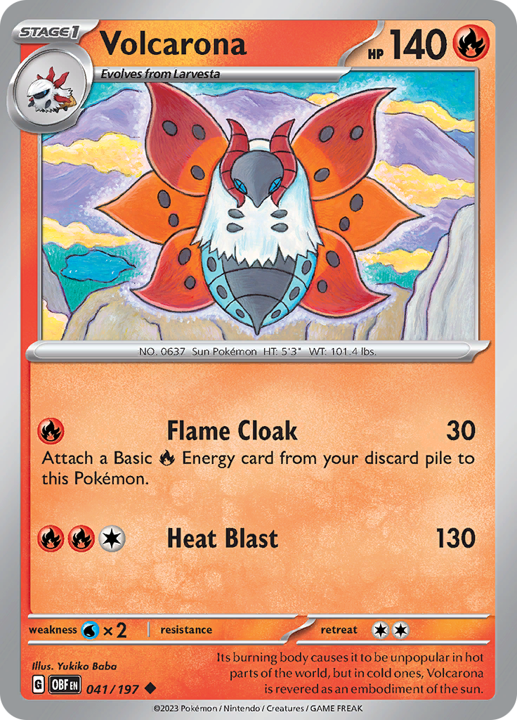 Volcarona (041/197) [Scarlet & Violet: Obsidian Flames] | Dumpster Cat Games