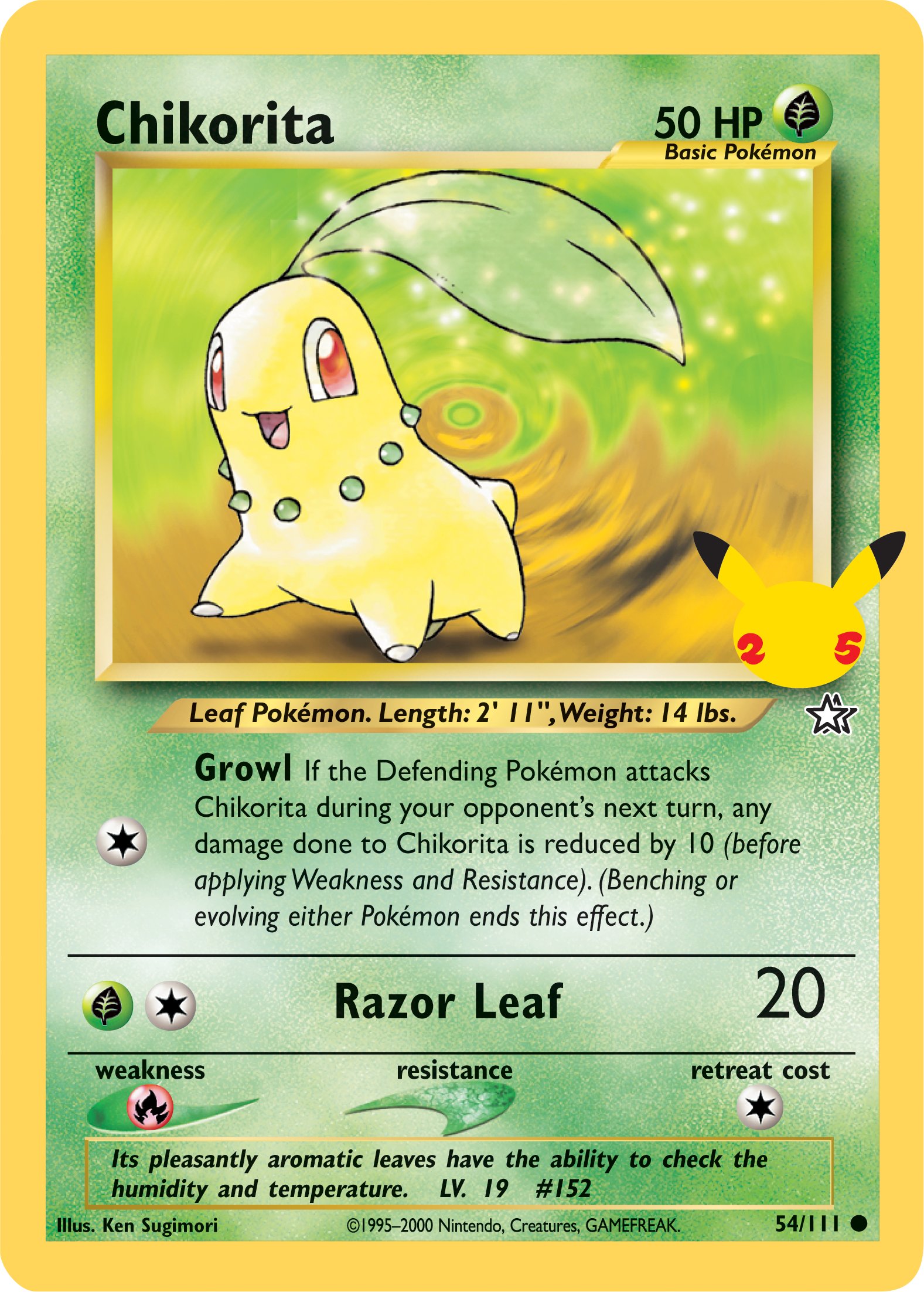 Chikorita (54/111) (Jumbo Card) [First Partner Pack] | Dumpster Cat Games