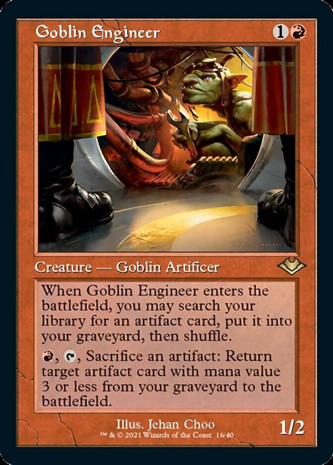 Goblin Engineer (Retro Foil Etched) [Modern Horizons] | Dumpster Cat Games