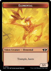 Elemental (2) // Teferi Akosa of Zhalfir Emblem Double-Sided Token [March of the Machine Tokens] | Dumpster Cat Games