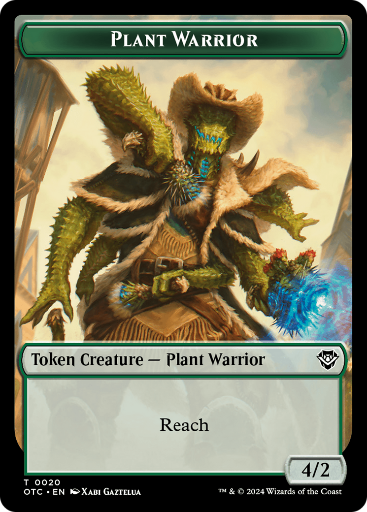 Plant Warrior // Plant Double-Sided Token [Outlaws of Thunder Junction Commander Tokens] | Dumpster Cat Games