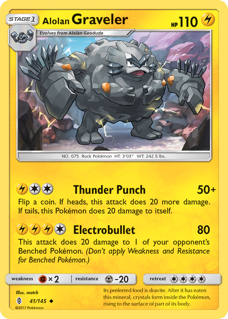 Alolan Graveler (41/145) [Sun & Moon: Guardians Rising] | Dumpster Cat Games