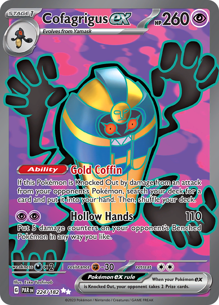 Cofagrigus ex (224/182) [Scarlet & Violet: Paradox Rift] | Dumpster Cat Games