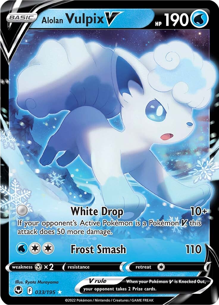 Alolan Vulpix V (033/195) [Sword & Shield: Silver Tempest] | Dumpster Cat Games