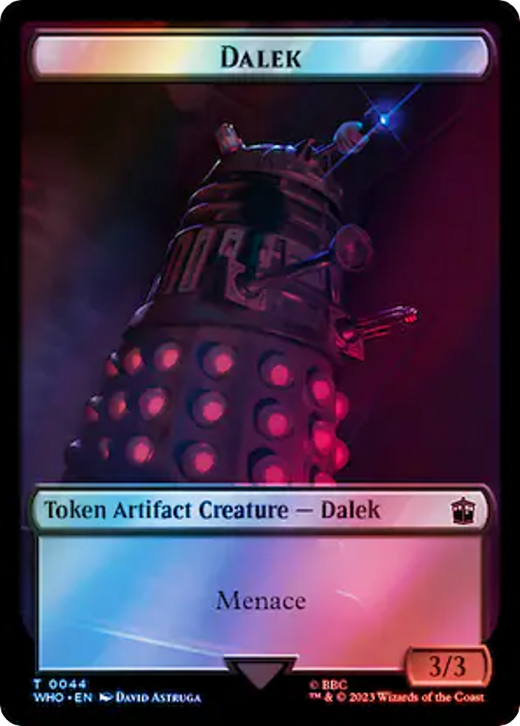 Dalek // Alien Salamander Double-Sided Token (Surge Foil) [Doctor Who Tokens] | Dumpster Cat Games