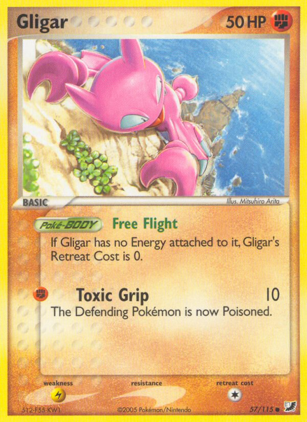 Gligar (57/115) [EX: Unseen Forces] | Dumpster Cat Games