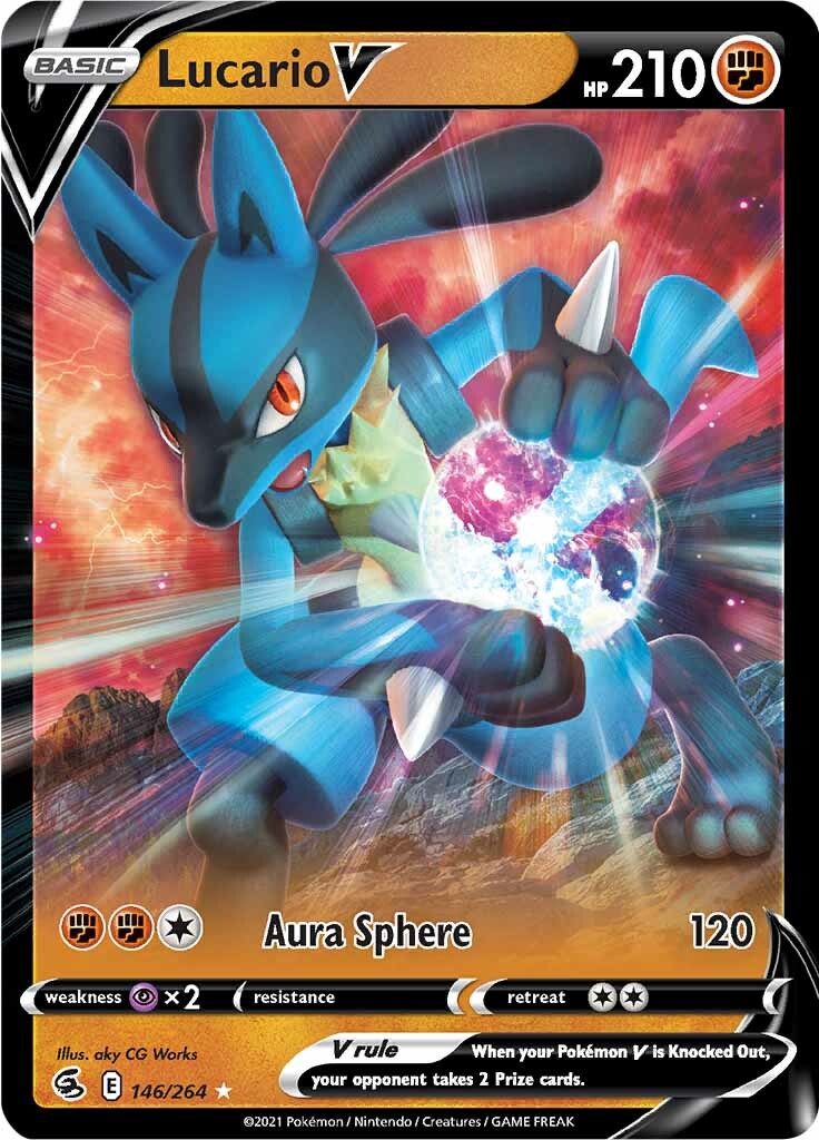 Lucario V (146/264) (Jumbo Card) [Sword & Shield: Fusion Strike] | Dumpster Cat Games