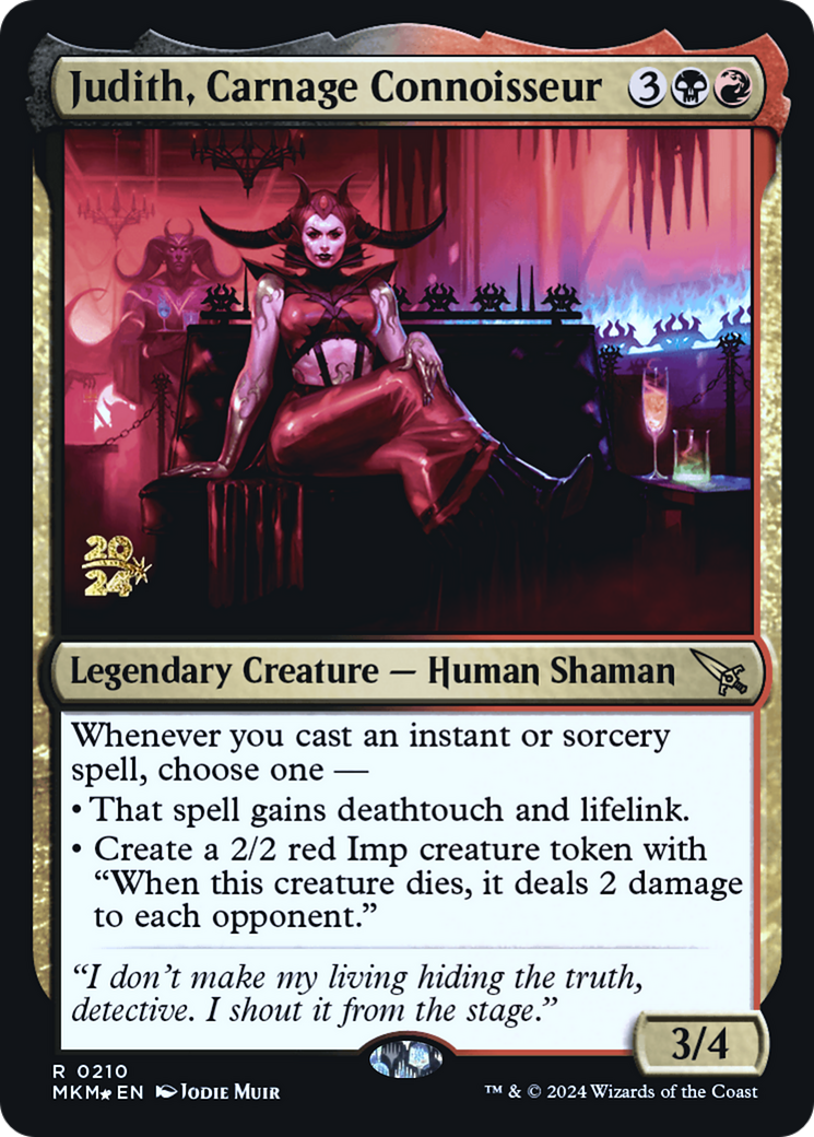 Judith, Carnage Connoisseur [Murders at Karlov Manor Prerelease Promos] | Dumpster Cat Games