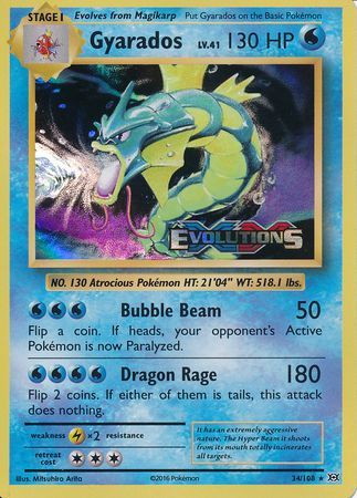 Gyarados (34/108) (XY Evolutions Prerelease) [XY: Black Star Promos] | Dumpster Cat Games