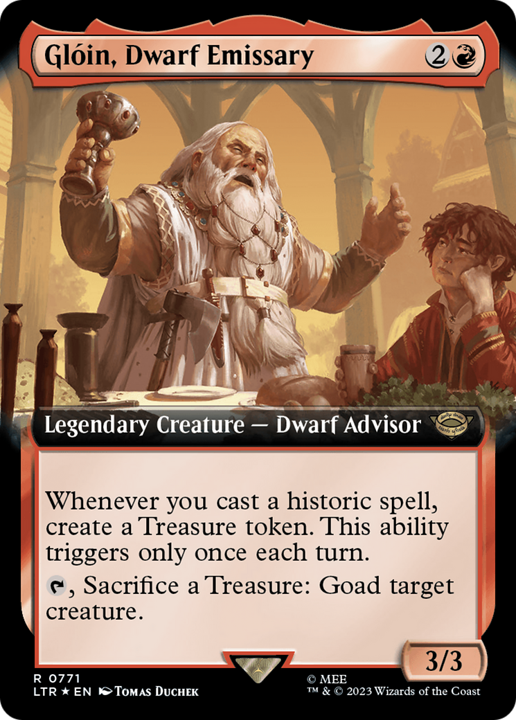 Gloin, Dwarf Emissary (Extended Art) (Surge Foil) [The Lord of the Rings: Tales of Middle-Earth] | Dumpster Cat Games