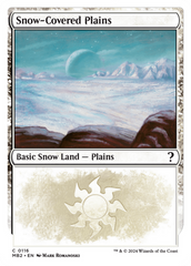 Snow-Covered Plains (White Border) [Mystery Booster 2] | Dumpster Cat Games