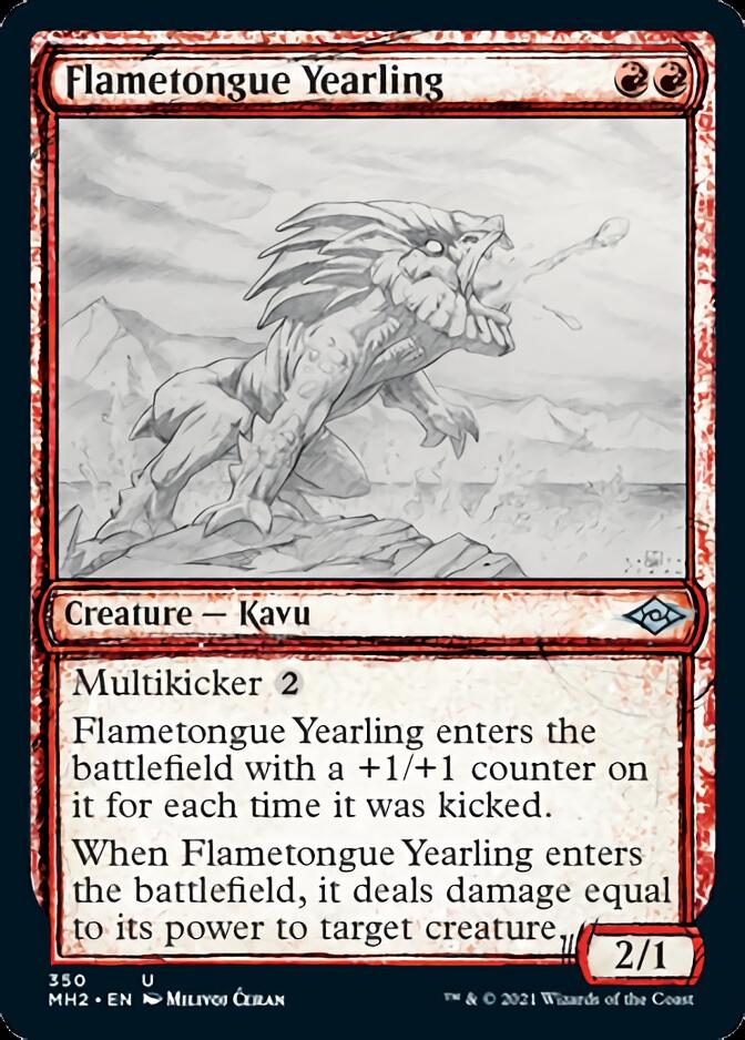 Flametongue Yearling (Sketch) [Modern Horizons 2] | Dumpster Cat Games