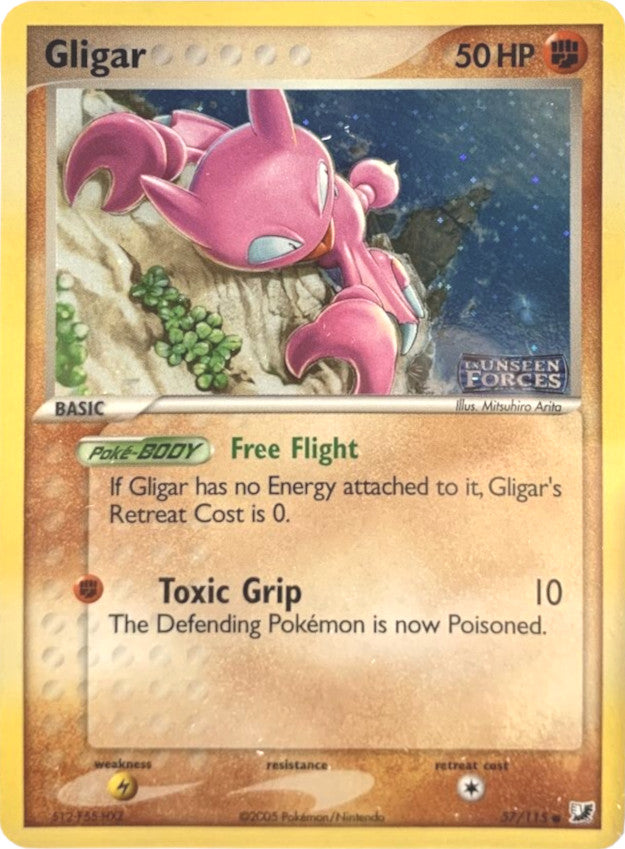 Gligar (57/115) (Stamped) [EX: Unseen Forces] | Dumpster Cat Games