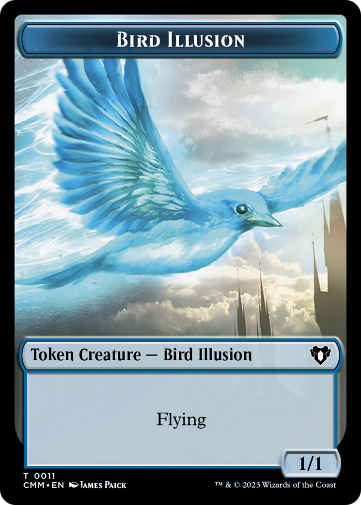 Bird // Bird Illusion Double-Sided Token [Commander Masters Tokens] | Dumpster Cat Games